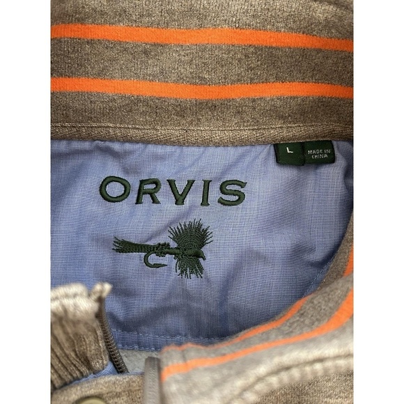 Orvis Sweatshirt Mens Pullover 1/4 Zip High Neck Long Sleeve Fleece Large - Picture 4 of 6